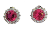 925 Sterling Silver with Simulated Ruby Red Color Crystal, 3pc Set - Gifts Warehouse Outlet