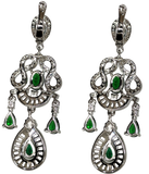 925 Sterling Silver Wedding Jewelry Set with Emerald Green Simulated Gemstone Crystals - Gifts Warehouse Outlet