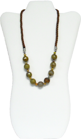 Fashion Necklace made of Rope and Gemstone (Length 48cm) - Gifts Warehouse Outlet