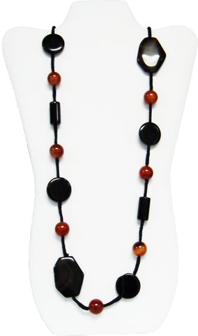 Fashion Necklace made of Rope and Gemstone (Length 100cm) - Gifts Warehouse Outlet