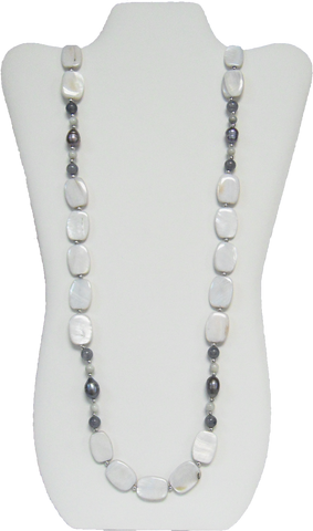 Fashion Necklace made of Freshwater Pearl and Shell (Length 100cm) - Gifts Warehouse Outlet