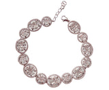 925 Sterling Silver Rhodium Plated with Clear Cubic Zirconias Eternity Bracelet - Gifts Warehouse Outlet