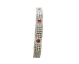 925 Sterling Silver Rhodium Plated Bracelet with Clear and Ruby Color Cubic Zirconias - Gifts Warehouse Outlet